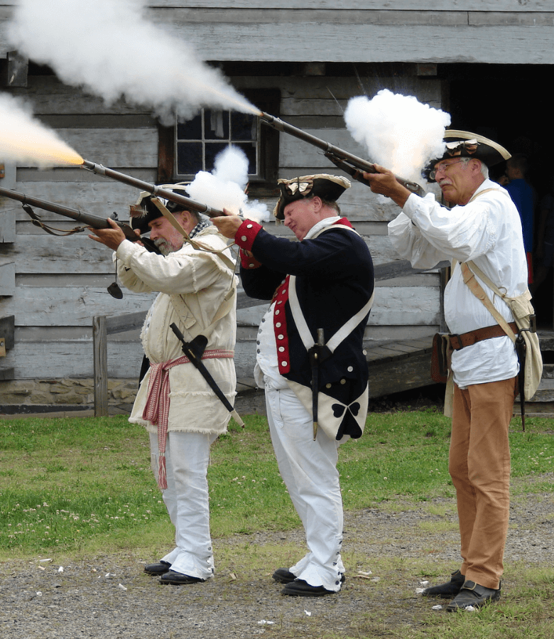 3 fort Steuben reenactors